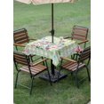 thumbnail image 3 of Outdoor Tablecloth with Umbrella Hole and Zipper, Easter Bunny Square Table Cloth 54x54 Inch Waterproof Tablecloth, Spring Flower Daisy Tulips Green Checkered Picnic Table Cover for Patio Camping, 3 of 7