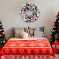 thumbnail image 5 of Cinvoph 11.8" Christmas Pine Wreath Exquisite Faux Wreaths for Front Door, Wreath with Xmas Decorations for Fireplace, Mantle ,Wall, Windows Home, Indoor Outdoor Decor, Pink, 5 of 6