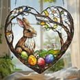 thumbnail image 3 of sruoe Easter Bunny Sun Catcher, Stained Glass Window Hanging, Acrylic Suncatcher, Garden Ornaments, Pendant Sun Catcher for Home Yard Wall Art Window Decor, 3 of 6