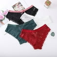 thumbnail image 4 of Panties For Women Crochet Lace Lace Up Hollow Out Underwear Nylon Spandex 1 Piece Green Size S-Xl Women's Panties, 4 of 9