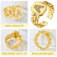 thumbnail image 6 of KeyStyle Gold Plated Initial Ring for Men A-Z Alphabet Letter Ring Statement Adjustable Men Rings Jewelry Valentines Gifts for Husband Boyfriends, 6 of 10