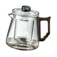 thumbnail image 4 of Tetera de vidrio de borosilicato alto fabricante de té en flor mango de madera de 600 ml separación de agua de té suelta fabricante de té de hoja para Claro, 4 of 8