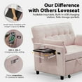 thumbnail image 2 of AISWORD 53" 3 in 1 Convertible Sleeper Sofa Bed, Pull Out Loveseat with USB Port and Side Table, Corduroy Fabric, Pink, 2 of 6