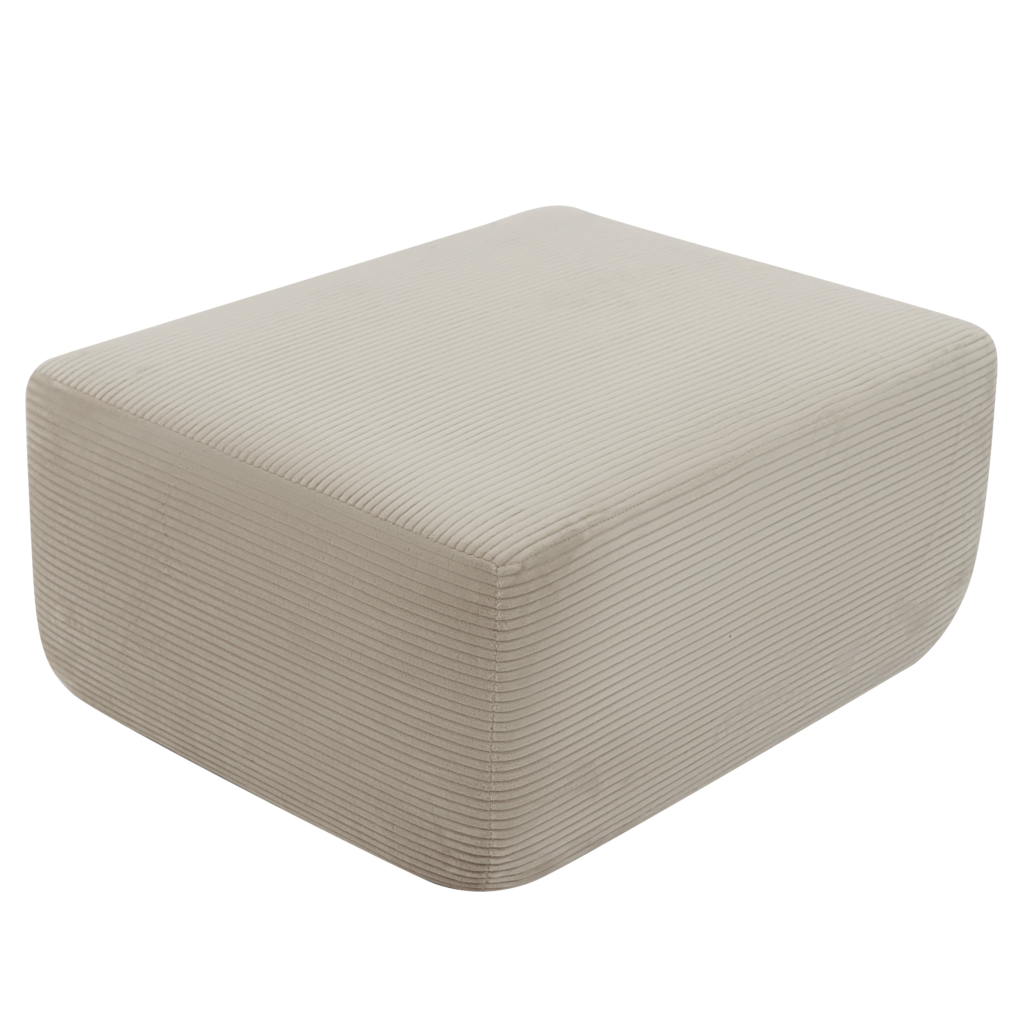 Howcool Oversized Corduroy Ottoman Bench for Living Room, Rectangle Plush Footrest Pouf, Extra Seating & Coffee Table for Sofa, Compressed Memory Foam, No Assembly Required, Camel