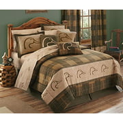 Ducks Unlimited DU Plaid 4-Piece Comforter Set, Polycotton Fabric with 90 GSM Polyester Filling, Super Soft and Comfortable Twin Bedding Set, Brown