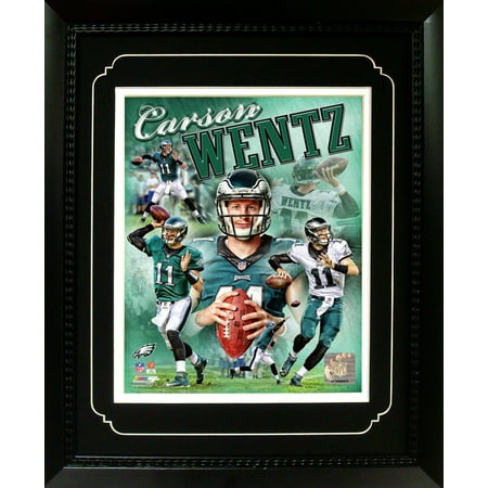Philadelphia Eagles Framed Wall - 11x14 Deluxe Frame - Philadelphia Eagles Carson Wentz