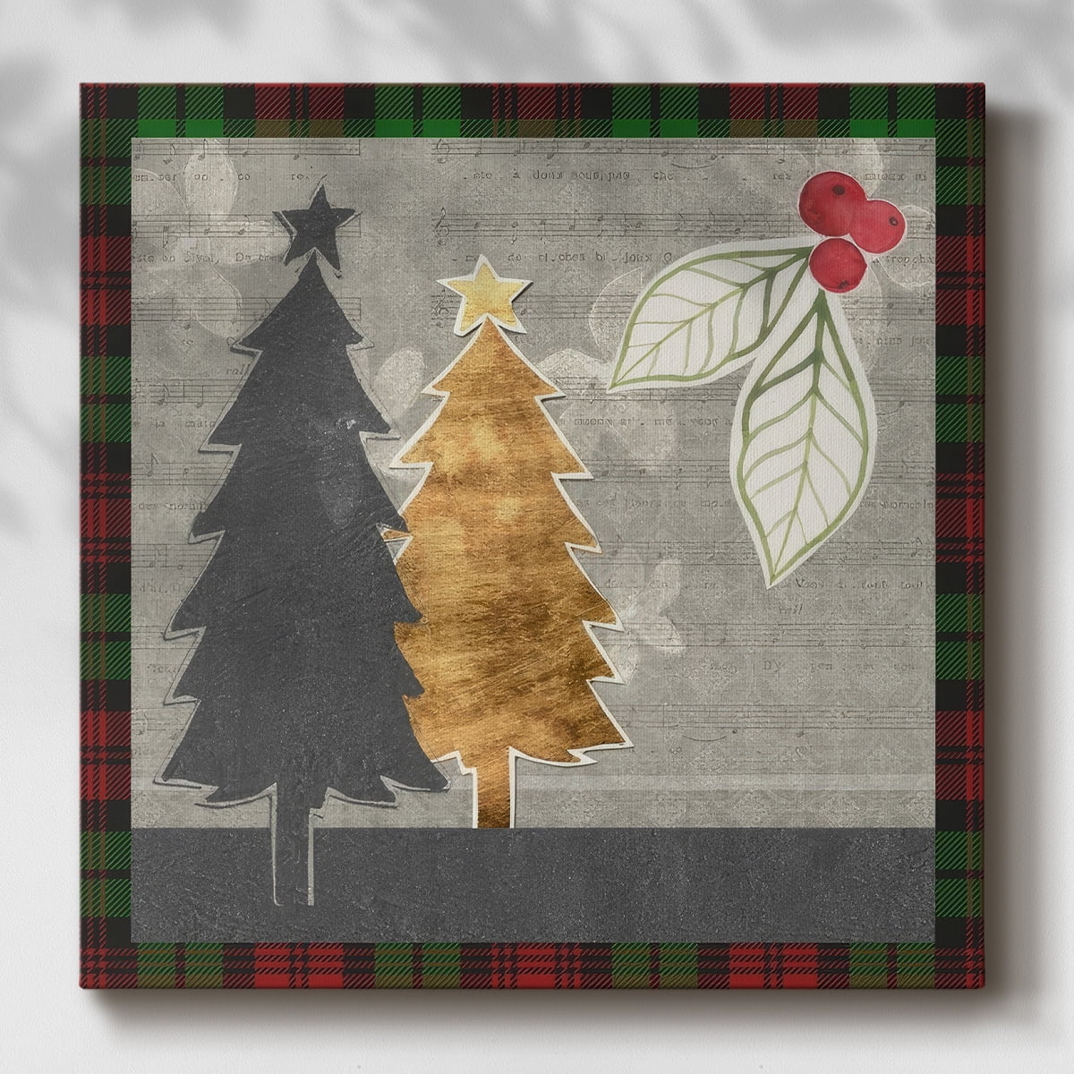 Collaged Christmas Collection C- Gallery Wrapped Canvas
