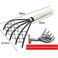 thumbnail image 2 of Clam Rake, Useful 5 Prong Beach Digging Fork Tool with Mesh Net, Seafood Accessories for Dig Clams for Beach Garden,MU, 2 of 5