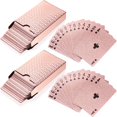 thumbnail image 1 of 2 Decks Rose Gold Playing Cards Waterproof Plastic Poker Cards Novelty Poker Cards Tools Game Magic Tricks Tool Playing Card for Game Family Card Birthday Party, 1 of 7