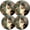 Black0366, variant on Electric Stove Burner Covers,4 Pcs Round Gas Burner Cover,8 and 10 Inch,Galactic Lion with Intense Gaze