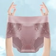 thumbnail image 3 of Cotton Underwear for Women Soft Women's Solid Color Lace Court Style Cotton Crotch Mid Waist Plus Size Flat Angle Underwear Pink M, 3 of 6