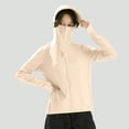 thumbnail image 6 of Levmjia Women Long Sleeve Sunscreen Top Zipper Hooded Sun Protection Coat Breathable Solid Color Regular Fit Outdoor Lightweight Jacket Hiking Cycling Beach Trips Casual Wear, 6 of 6