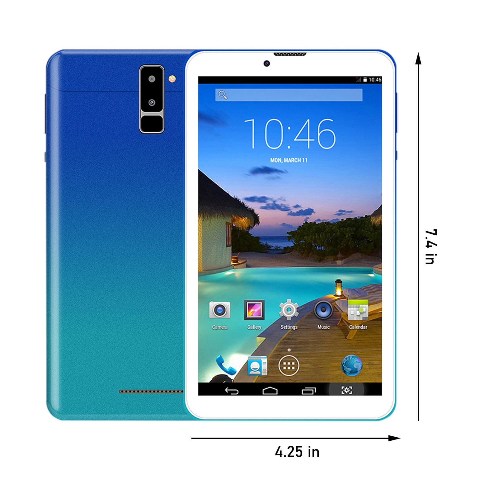 7-inch Android Tablet, MTK6592 Octa-Core, 1GB RAM, 8GB Storage, 0.3MP Front & 2MP Rear Camera, SIM Support, WiFi, Bluetooth, GPS