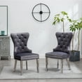 thumbnail image 5 of Newboti Furniture Montura Contemporary Tufted Velvet Chair with Nailhead Trim, Set of 2, Gray 75794, 5 of 13