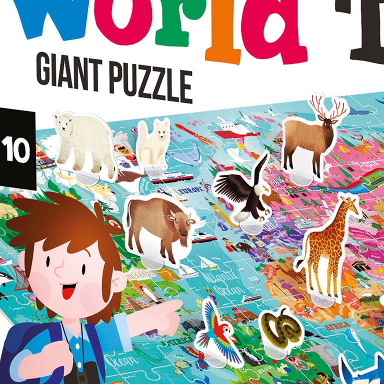 Headu Giant Puzzle World Tour, 108-Piece with 3D Animals photo 8