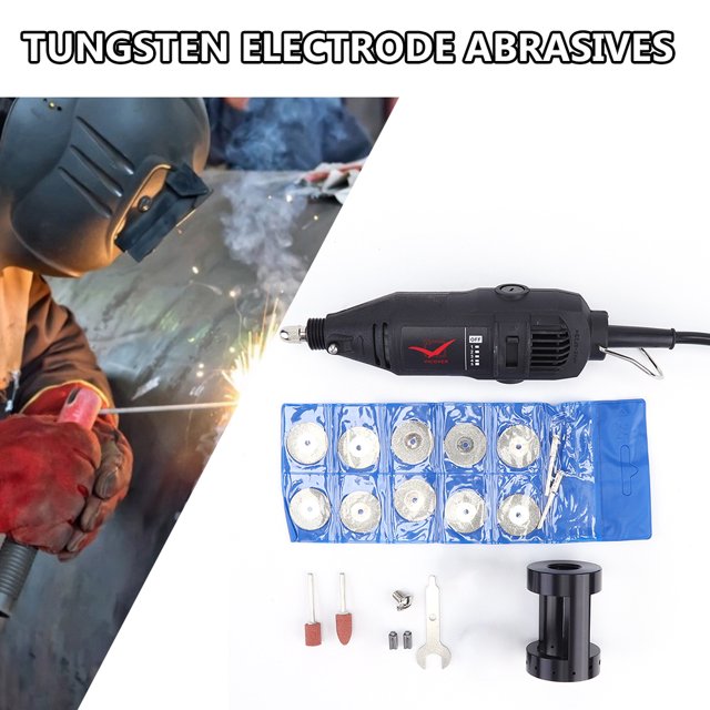 Afilador De Electrodos Tig Kit de afilador de agujas de varillas de electrodo de tungsteno para soldadura TIG (enchufe de EE. UU.)
