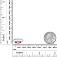 thumbnail image 6 of Gem Stone King 925 Sterling Silver Peach Morganite and Red Ruby Engagement Ring for Women | 1.15 Cttw | Oval 7X5MM | Gemstone October Birthstone | Size 8, 6 of 6