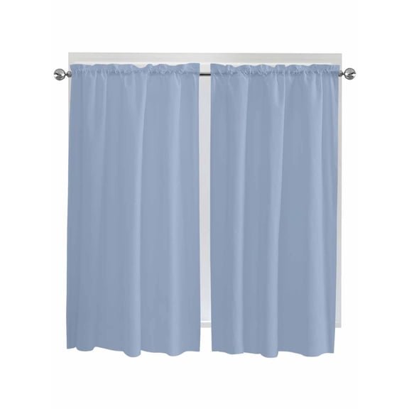 Living Room Curtains 72 Inches length, Pure Light Blue Window Treatment Curtain Drapes, Simple Solid Color Light Filtering Drapes for Bedroom Laundry Room, 52"x72", 2 Panels