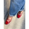 thumbnail image 3 of Zapatos Coutgo Mary Jane para mujer, tacones bajos gruesos, color rojo, talla 7, 3 of 7