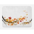 thumbnail image 1 of Fall Bath Mat, Swirling Bended Fall Tree Branches with Colored Leaves Pastoral Season Theme, Non-Slip Plush Mat Bathroom Kitchen Laundry Room Decor, 29.5 X 17.5 Inches, Marigold Dark Orange, Ambesonne, 1 of 2