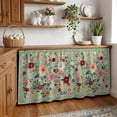 thumbnail image 3 of Sage Green Floral Cabinet Curtain 32"Wx55"L, Dustproof Pantry Door Curtain with Self Adhesive Tape, Spring Flowers Leaves Farmhouse Tall Storage Cover Privacy Drape for Bathroom Kitchen Laundry Room, 3 of 9