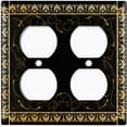 thumbnail image 3 of Metal Light Switch Plate Cover Elegant Victorian Floral Frame Black FRA074, 3 of 13