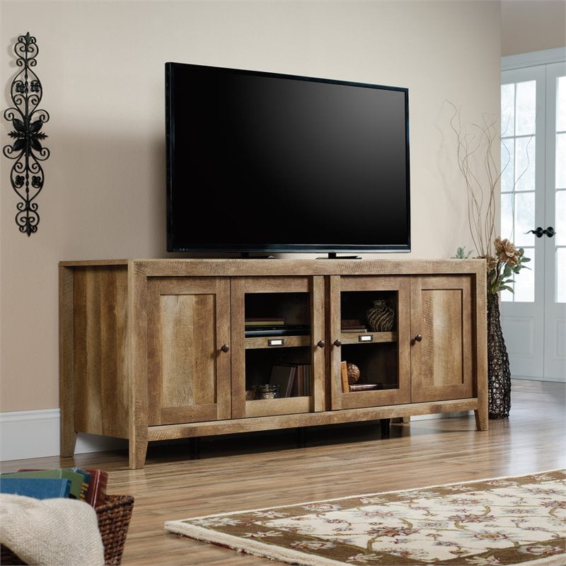 Sauder Dakota Pass TV Stand in Craftsman Oak