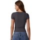 thumbnail image 2 of Camiseta QINSEN de cuello redondo con doble forro de verano para mujer, 2 of 6