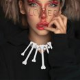 thumbnail image 4 of FRCOLOR Horror Necklace Bone Choker for Women in Transparent Color 1Set  Decoration Accessory, 4 of 8