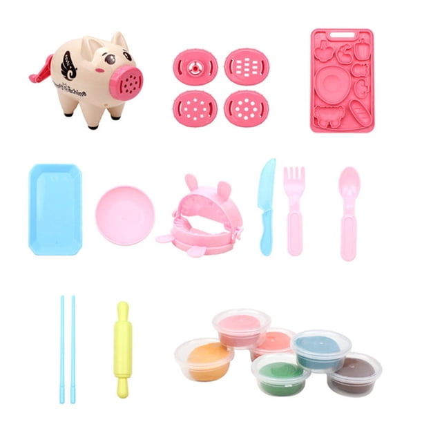 Machine à Nouilles Cochon pour Enfants, Pâte Colorée, Ensembles de Pâte à Modeler, Ensembles de Pâte à Modeler, Ensemble d'Outils de Moules en Pâte à Modeler et Pâte à Modeler pour Enfants B