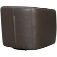 thumbnail image 4 of Maklaine Modern / Contemporary Leather Swivel Barrel Chair in Espresso, 4 of 7