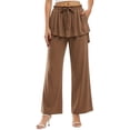 thumbnail image 5 of Guluxicc Womens Wide Leg Pants Elastic Waist Drawstring Ruffled Bottom Lounge Trousers Summer Casual Outfits for Everyday Wear, 5 of 5