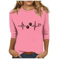 thumbnail image 2 of Sakmal Brown Trendy Tops for Women 2024 Long Sleeve Deep V-Neck Solid Blouses Ladies Shirts $5, 2 of 4