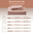 thumbnail image 3 of PURE ERA Duvet Cover Set Twin Size Jersey Knit 100% Cotton 1x Pillow Sham Soft Breathable Bedding Nude Pink Dusty Rose Pink, 3 of 6