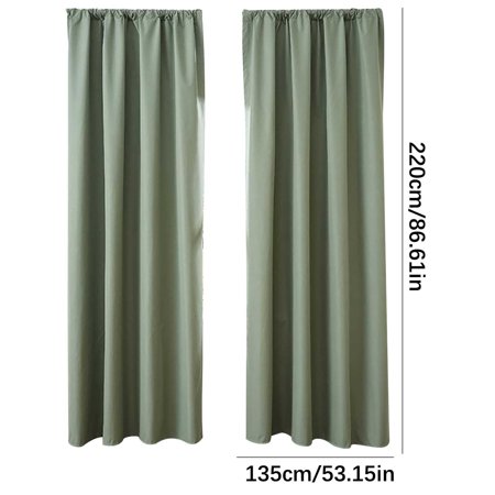 Qholemyo Scandinavian Solid Colour Silk Energy Saving Heat Insulation Blackout Curtains For Bedroom Living Room Kitchen Window Treatments