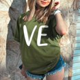 thumbnail image 6 of Green Womens Tee Shirt Tops, Short Sleeve Plus Size Blouses for Women, Valentine's Day Polyester Juniors Tops, Men And Women With Valentine's Day Love Printed Couple T Shirt Top, 6 of 6