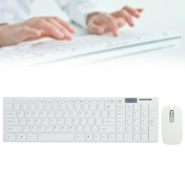 Keyboard and Mouse Wireless, Keyboard Mouse Combo 10m Remote Connection Smart High Sensitivity for Notebooks for Tablet Computers for Smart Phones White,Black