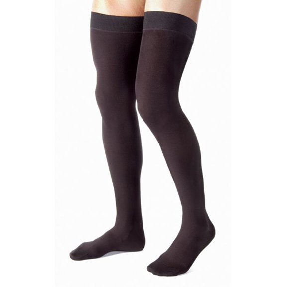 Jobst for Men 15-20 Closed Toe Thigh High Compression Stockings Black Large