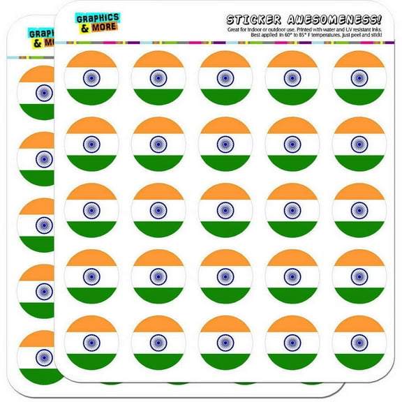 India National Country Flag 50 1" Planner Calendar Scrapbooking Crafting Stickers