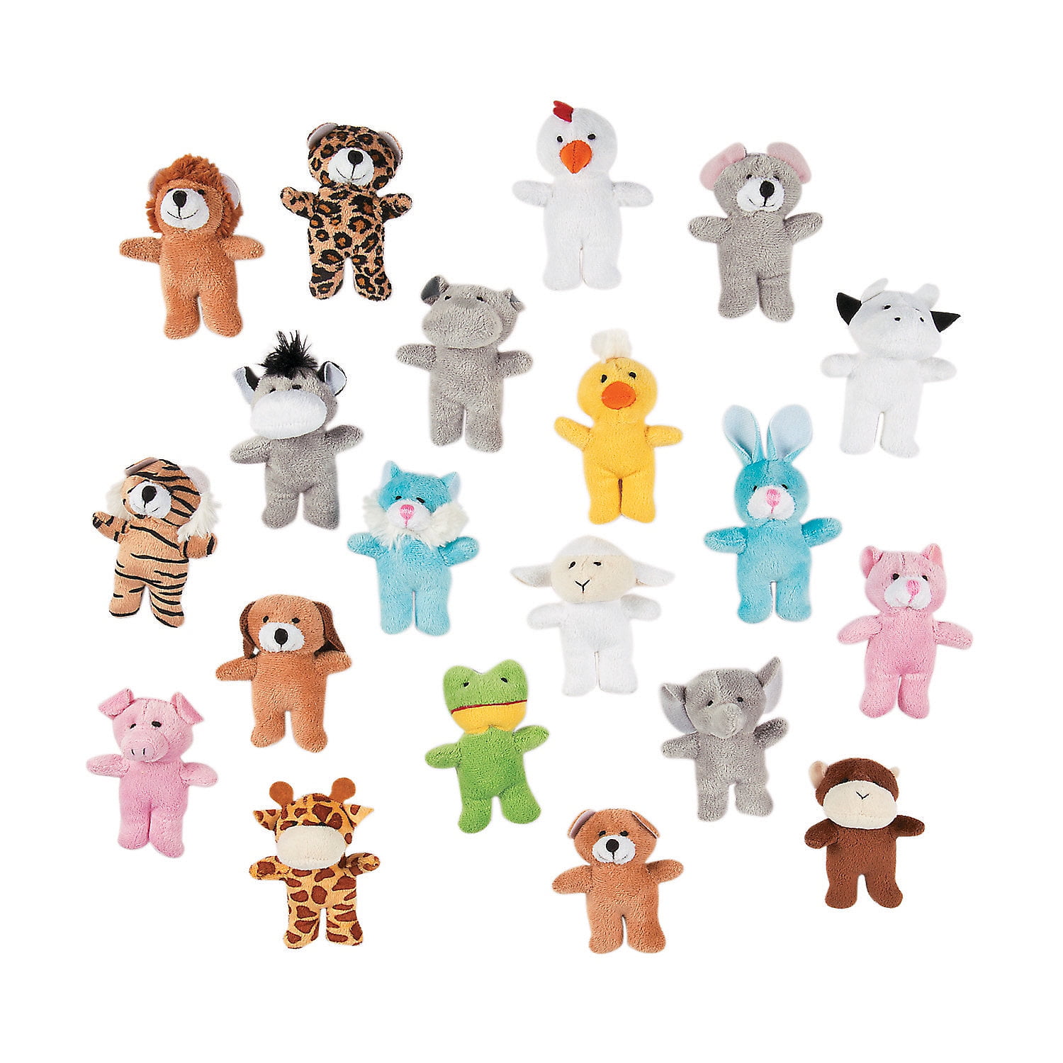 100 Pcs Bulk Stuffed Animals 7 9 inch Carnival Theme Prizes Donations GiveAways Walmart