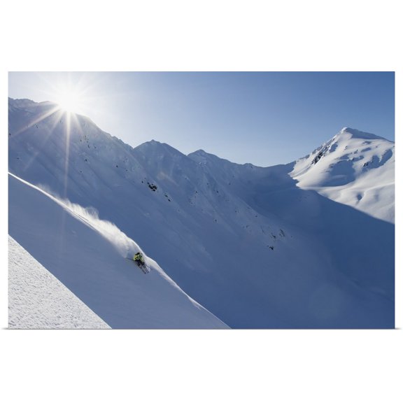 Great BIG Canvas | "Backcountry Skiing In The Chugach Mountains In Late Winter, Alaska" Art Print - 36x24