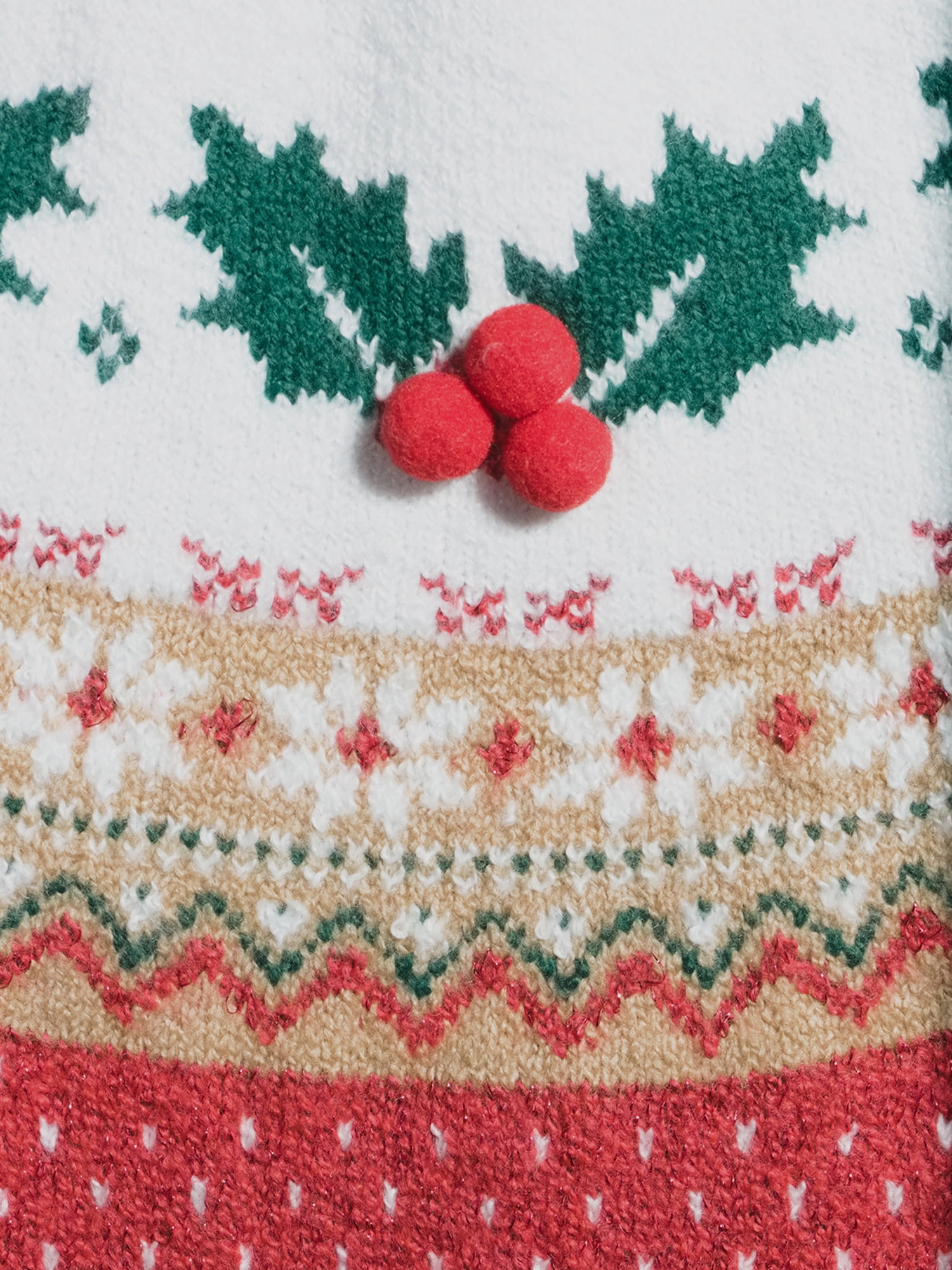 Holiday Time Women's Fair Isle Holiday SweaterHoliday Time Women's Holly Christmas Sweater