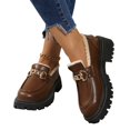 thumbnail image 5 of Willtoo Women’s Loafers, Platform Slip‑on Comfortatle Shoes Metal Chain Decor Warm Lined Winter Shoes, Chunky Lug Sole Casual Dress Footwear, 5 of 5
