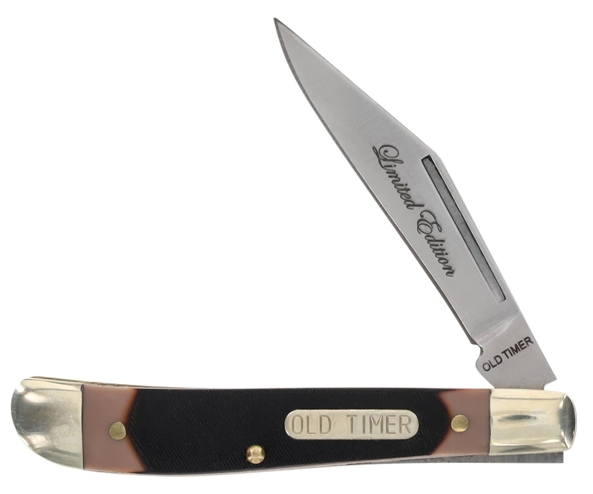 American Outdoor  Sharpfinger & Folding Knife with Tin, Black & Silver