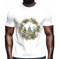 thumbnail image 2 of Camisetas gráficas informales de manga corta con diseño de árbol de Navidad y piñas para hombre, 2 of 8