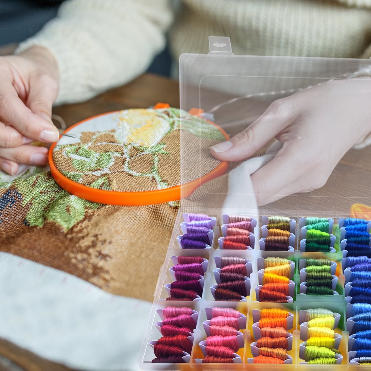 Embroidery Floss Kits Friendship Bracelet String Kit with Organizer Box for Halloween Christmas Birthday 147 Pieces