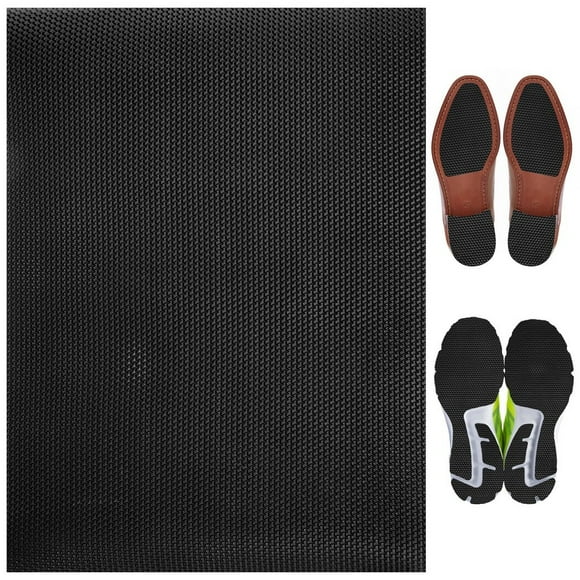 Shoe Sole Repair Rubber, Non-Skid Rubber Soling Sheet for Shoe Bottom Replacement, Noise Reduction, Anti-Wear Sole Rubber Pad, Shoes Bottom Repairing Material, 14.6 x 10.6’’, Black