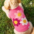 thumbnail image 5 of Oodles Fabulous Flowers Fall Turtleneck Dog Sweater, Pink, Large, 5 of 9