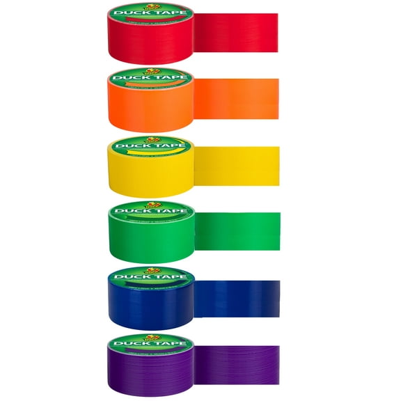 Duck Brand Color Duct Tape Pride Combo 6-Pack, Red, Orange, Yellow, Green, Blue and Purple, 115 Yards Total