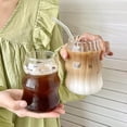thumbnail image 2 of Vasos para beber de cristalería acanalados, vasos de vidrio ondulado, tazas de café helado con forma de calabaza de 18 Oz, vasos para bebidas con forma de onda, 2 uds., 2 of 5